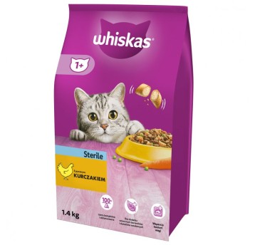 WHISKAS KARMA DLA KOTA PO STERYLIZACJI KURCZAK 1,4
