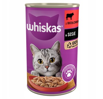 WHISKAS KARMA DLA KOTA WOŁOWINA PUSZKA 400G
