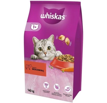 WHISKAS KARMA WOŁOWINA Z MARCHEWKĄ 14KG