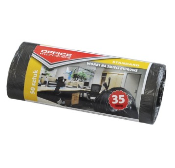 WORKI NA SMIECI BIUROWE HDPE 35L/50 CZARNE 1087