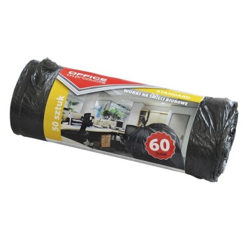 WORKI NA SMIECI BIUROWE (HDPE) 60L/50 CZARNE 1117