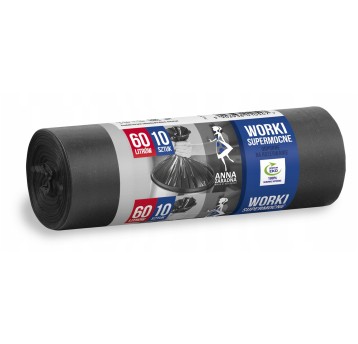 WORKI NA ŚMIECI SUPERMOCNE 60L 10SZT 0547