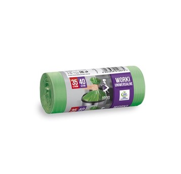 WORKI NA ŚMIECI UNIWERSALNE 35L/40SZT. ZIEONE 0875