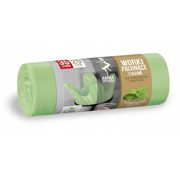WORKI NA ŚMIECI Z USZAMI ZAPACH MIĘTOWY 35L 20SZT.