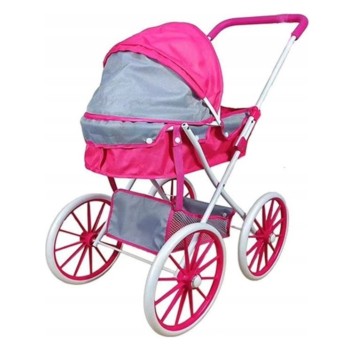 WÓZEK GONDOLA DUŻE KOŁA NA DOLE RÓŻOWY 2984