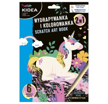 WYDRAPYWANKA I KOLOROWANKA 2W1 JEDNOROŻCE kidea