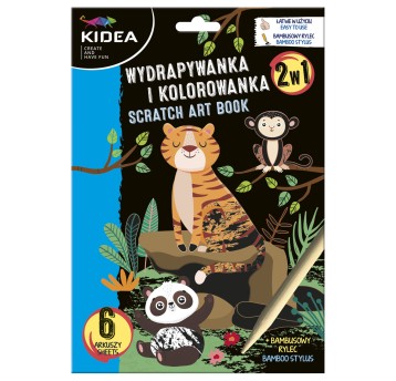 WYDRAPYWANKA I KOLOROWANKA 2W1 ZWIERZĘTA KIDEA2246