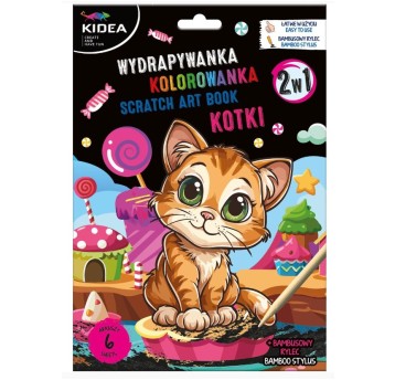 WYDRAPYWANKA Z KOLOROWANKĄ 2W1 KOTEK 7018