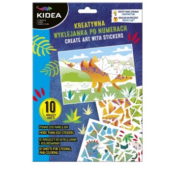 WYKLEJANKA KREATYWNA PO NUMERACH DINOZAURY KIDEA 1