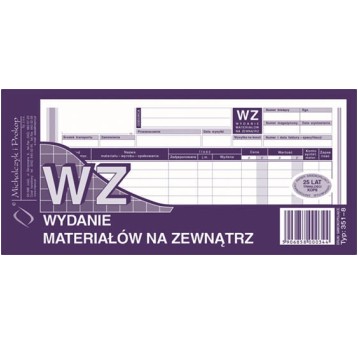WZ WYDANIE MAT. NA ZEW. 1/3 A4 351-8 WIELOKOPIA