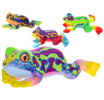 ŻABA PLUSZOWA 20 CM Z DŹWIĘKIEM 4 WZORY 5401