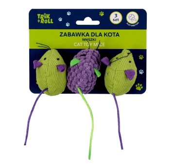 ZABAWKA DLA KOTA MYSZKA 3SZT 6CM TRIK 1214