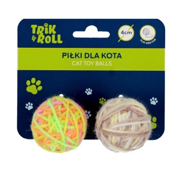 ZABAWKA DLA KOTA PIŁKA 2SZT 4CM 12X10 1177