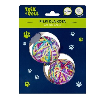 ZABAWKA DLA KOTA PIŁKA 2SZT 6CM 14X18 1184