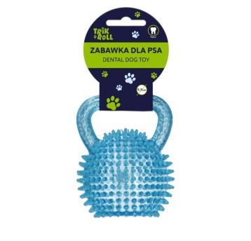 ZABAWKA DLA PSA PILKA Z UCHWYTEM KOLCE NIEB 0712