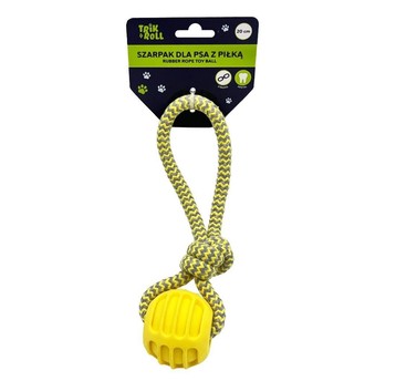 ZABAWKA DLA PSA SZARPAK Z PIŁKĄ ŻÓŁTY 20CM 0958