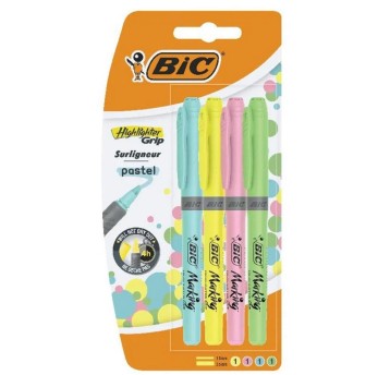 ZAKREŚLACZ BIC HIGHLIGHTER GRIP 4KOL. PASTEL 8474