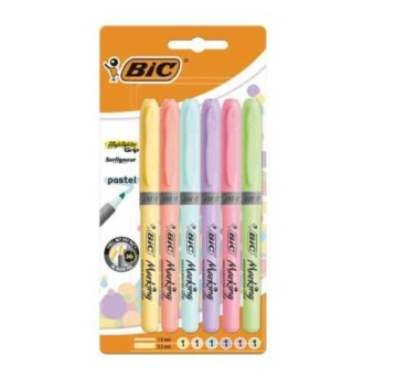 ZAKREŚLACZ BIC HIGHLIGTER GRIP 6KOL. PASTEL 3725
