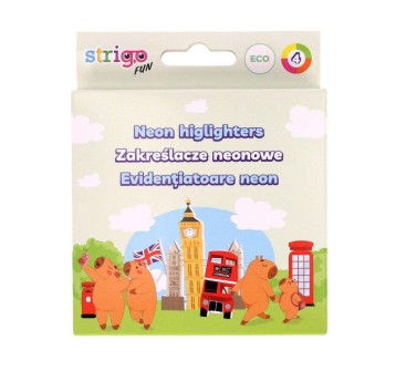 ZAKREŚLACZ EKO NEON 4 SZT MIX KAPIBARA 5139