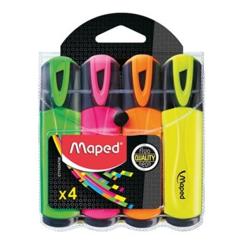 ZAKREŚLACZ FLUO PEPS MIX KOLORÓW 4SZT ETUI