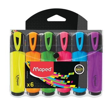 ZAKREŚLACZ FLUO PEPS MIX KOLORÓW 6SZT ETUI