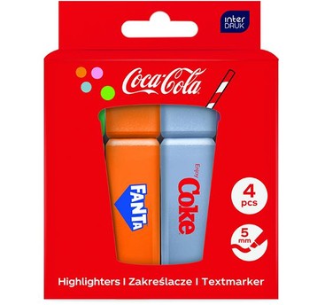 ZAKREŚLACZE 4 KOL. W PUDEŁKU COCA COLA MIX1 3099