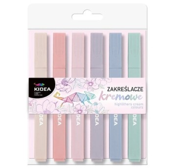ZAKREŚLACZE KREMOWE GEOMETRYCZNE 6 SZT. KIDEA 4369