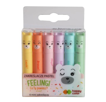 ZAKREŚLACZE MINI 6KOL PASTEL HAPPY COLOR A'20 8938