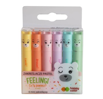 ZAKREŚLACZE MINI 6KOL PASTEL HAPPY COLOR A'20 8938