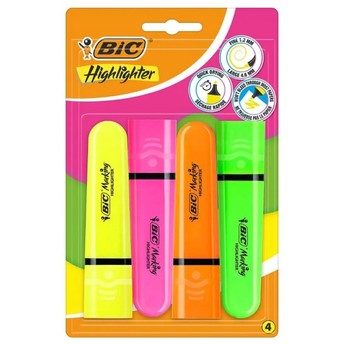 ZAKREŚLACZE MIX NEON FLAT BLISTER 4SZT 2765