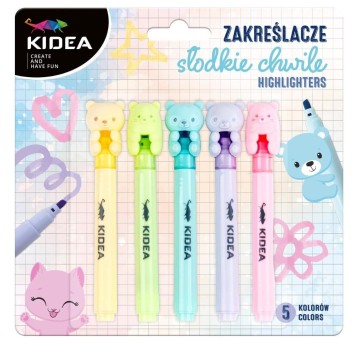 ZAKREŚLACZE SŁODKIE CHWILE 5 KOLORÓW KIDEA 5984