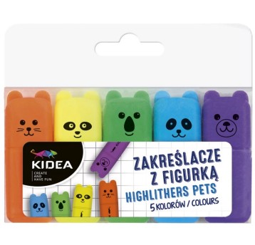 ZAKREŚLACZE Z FIGURKA A 5 KOL. KIDEA