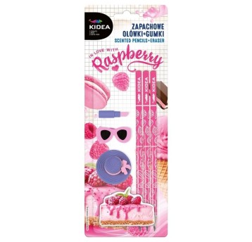 ZAPACHOWE OŁÓWKI+GUMKI MALINOWY SERNIK KIDEA 2587