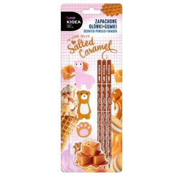 ZAPACHOWE OŁÓWKI+GUMKI SŁONY KARMEL KIDEA 2860