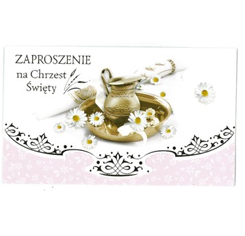 ZAPROSZENIA SKŁADANE CHRZEST 36411 DZIEWCZ ZŁOTE