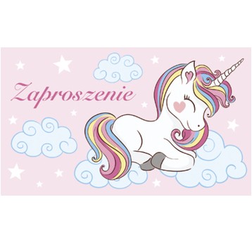 ZAPROSZENIE 55625 DZIEWCZYNKA JEDNOROŻCE A'10