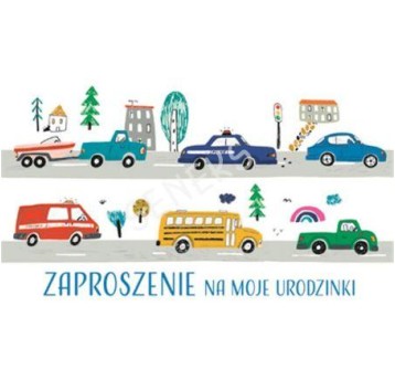 ZAPROSZENIE 55667 DZIECIĘCE AUTA CHŁOPIEC A'10