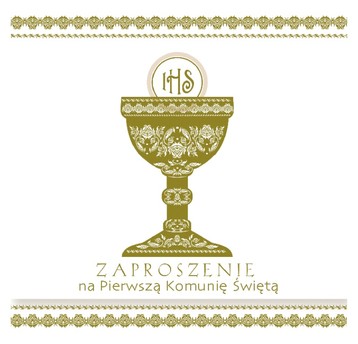 ZAPROSZENIE KWAD.120X120 ZŁOTO KOMUNIA 39815 A"10