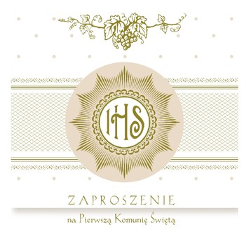 ZAPROSZENIE KWAD.120X120 ZŁOTO KOMUNIA 39818"10