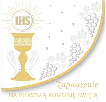 ZAPROSZENIE KWADRAT 120X120 KOMUNIA 57187 A'10