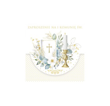 ZAPROSZENIE KWADRAT 120X120 KOMUNIA 62164 A'10