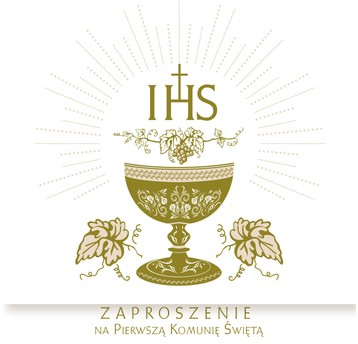 ZAPROSZENIE KWADRAT 120X120 KOMUNIA NR 39813 ZŁOTE