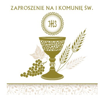 ZAPROSZENIE KWADRAT 120X120 ZŁ KOMUNIA 39820 A'10