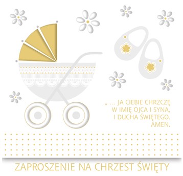 ZAPROSZENIE KWADRAT ZKW 120X120 CHRZEST NR 56254