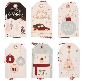 ZAWIESZKI DO PREZENTÓW ZE SZNURKIEM CHRISTMAS 8462