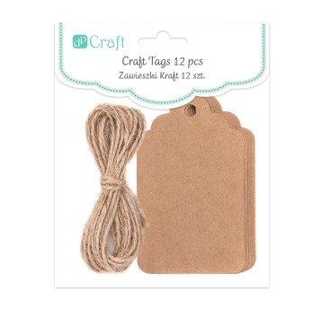 ZAWIESZKI KRAFT ZE SZNURKIEM SZYLD 12 SZT. 8629