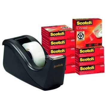 ZESTAW 10X TAŚMA SCOTCH CRYSTAL 19MMX33M +PODA.