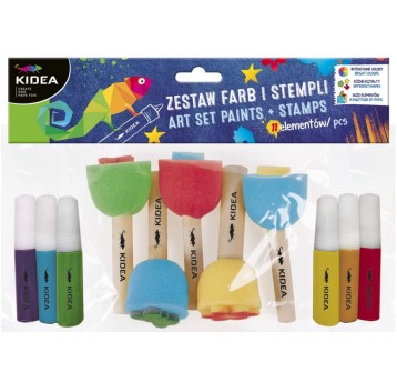 ZESTAW FARB I STEMPLI 11ELEM KIDEA 0082