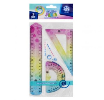 ZESTAW GEOMETRYCZNY FLEXI PASTEL 3 ELEM 2803