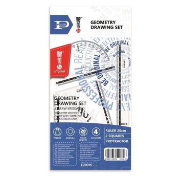 ZESTAW GEOMETRYCZNY MEMEBE PRATEL Z LINIJKĄ 20CM